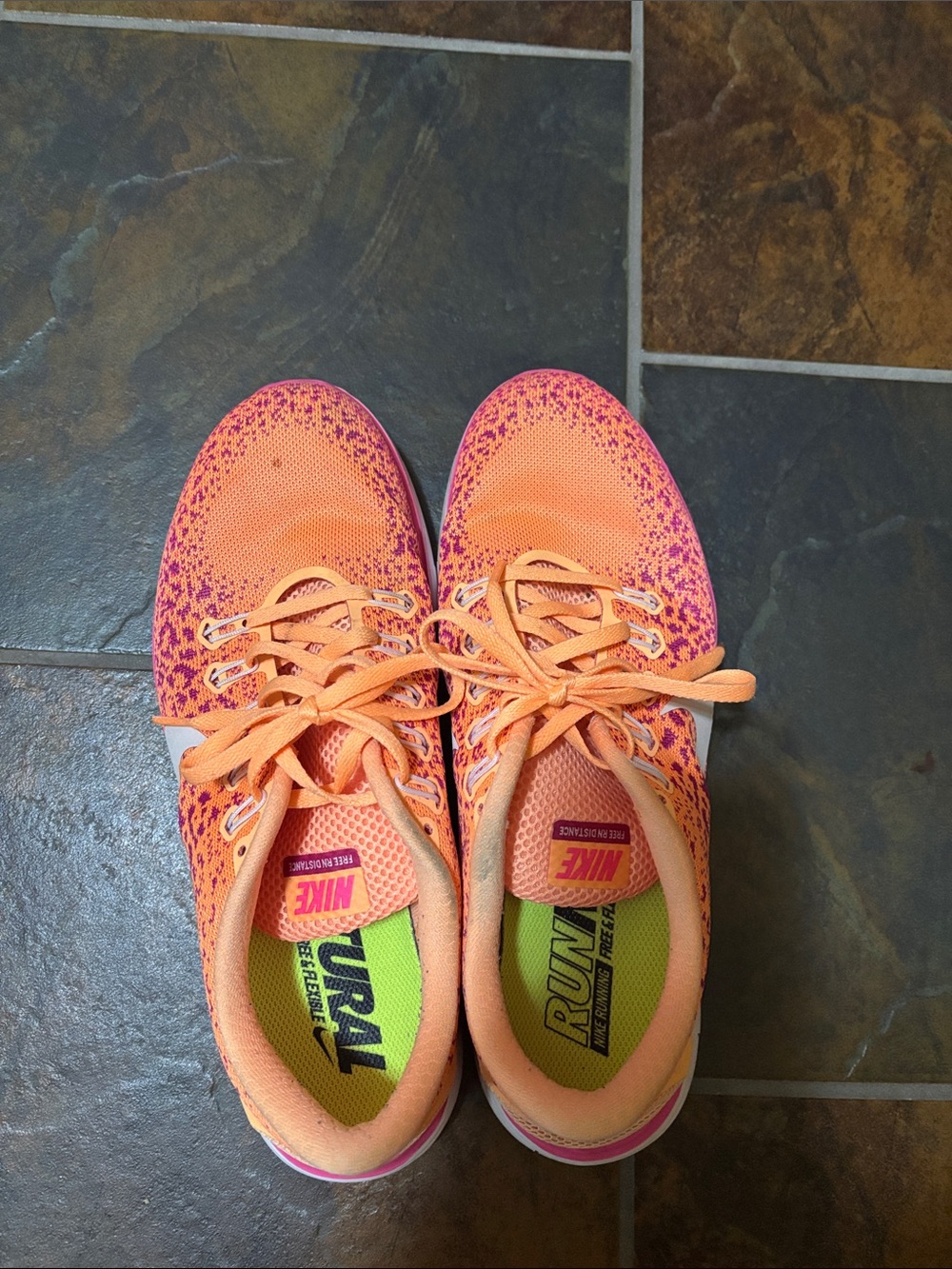 Nike Women's Running Shoes - Orange with Pink Accent